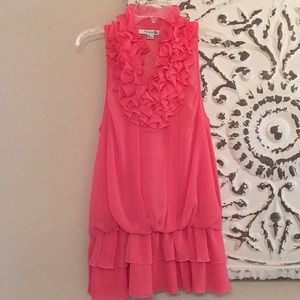 Forever 21 Coral Ruffle Top